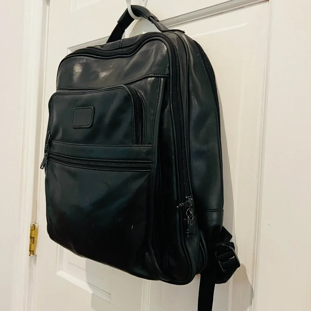 Tumi Vintage Alpha Napa Leather Laptop Backpack Carry Bag 9640D3